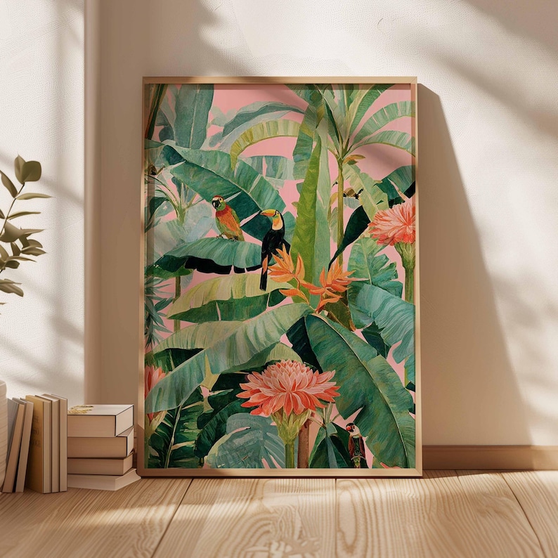Home Decor Youtube - 1pc Retro Tropical Canvas Poster, Unframed