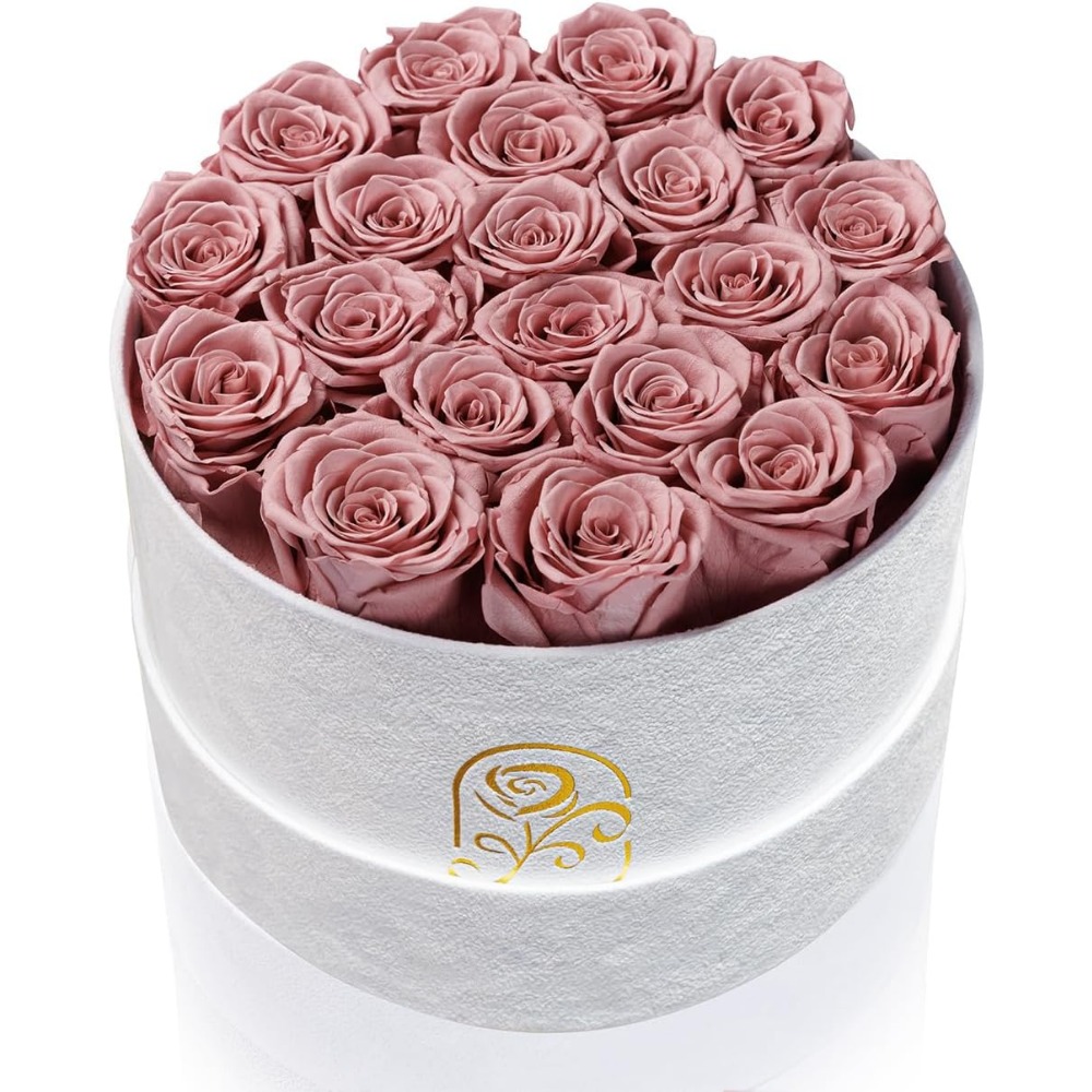Home Decor Tulip - Preserved Roses Velvet Box, Lasting Gifts