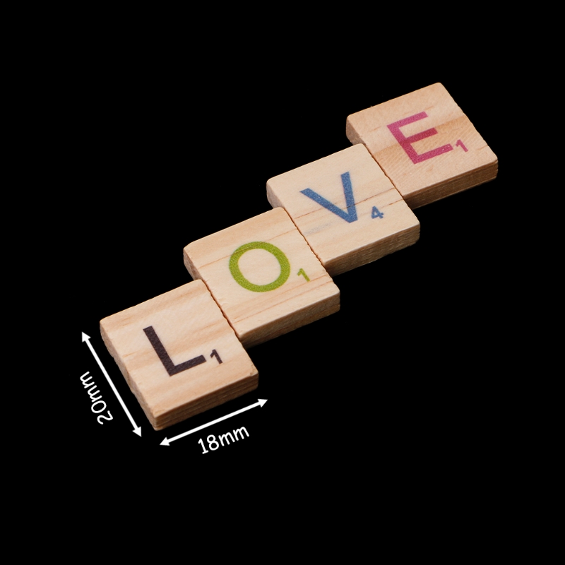 Wooden Letter Sign - 100PCS Wooden Tiles Colorful Letters Numbers