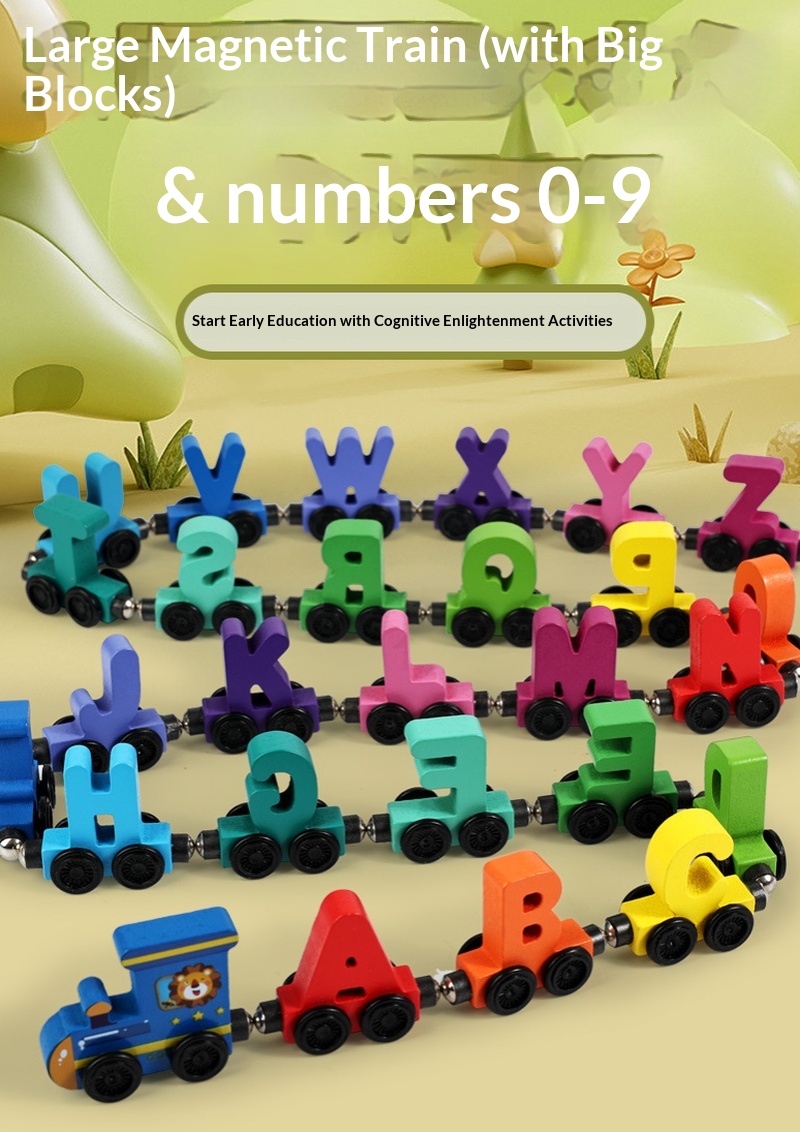 Wooden Letter Sign - Children'S Wooden Magnetic Color Digital Letters