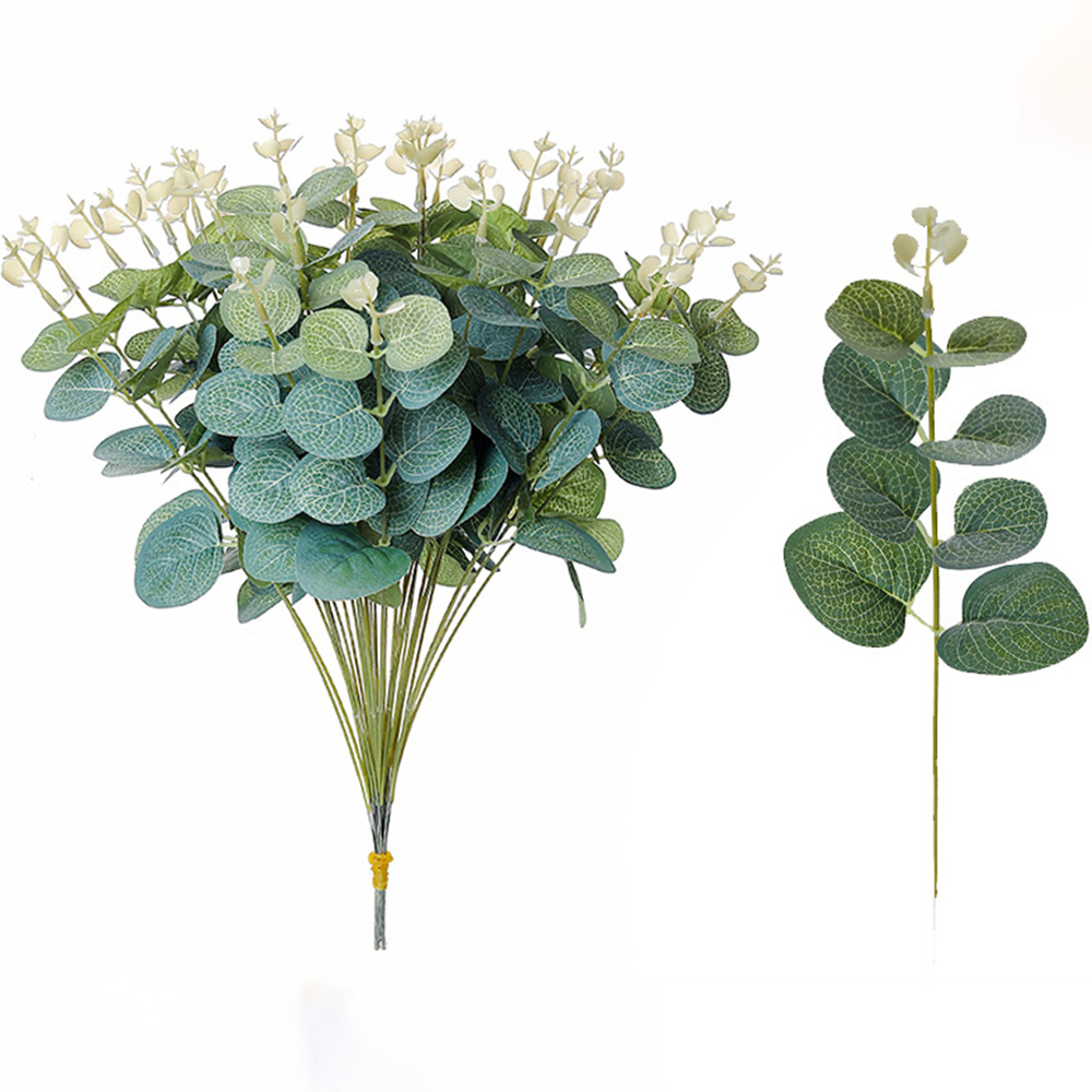 Home Decor Scrap - 20PCS Fake Plants Silk Eucalyptus Leaf