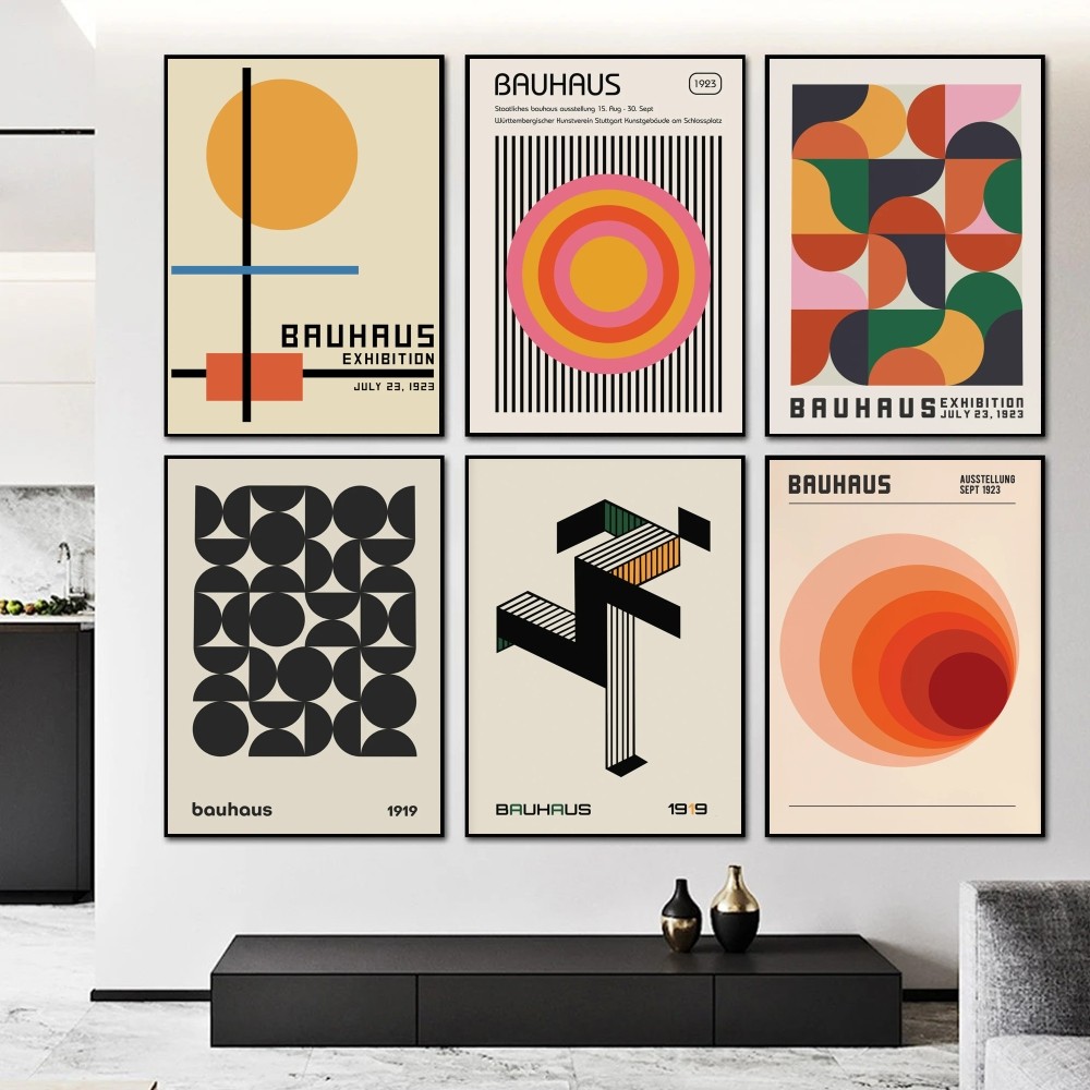 Home Decor Scrap - （2D Tin painting）Bauhaus Geometric Exhibition Poster