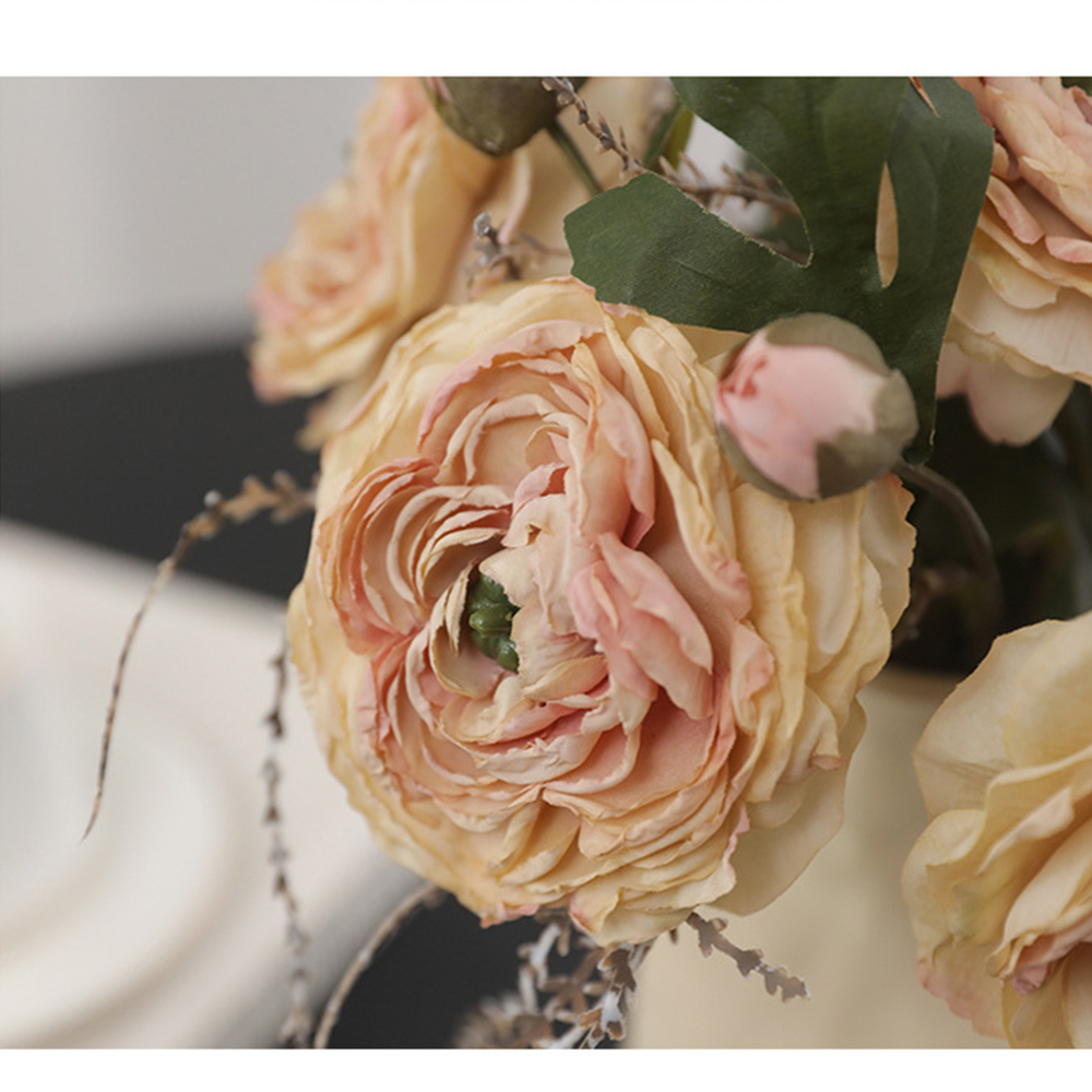 Home Decor Design Ideas - Silk Flower Realistic Design Peony Flower