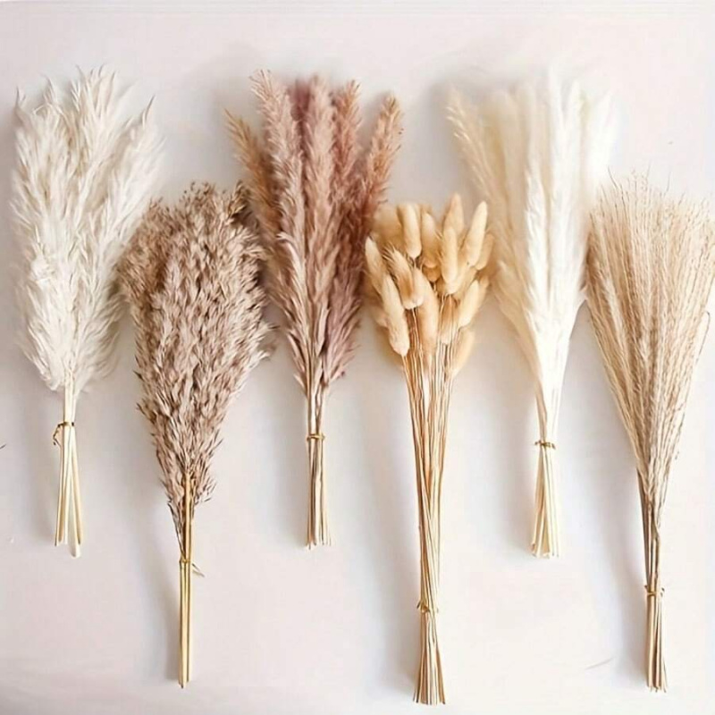 Pampas Grass Decor - 110pcs Dried Pampas Grass Bouquet -
