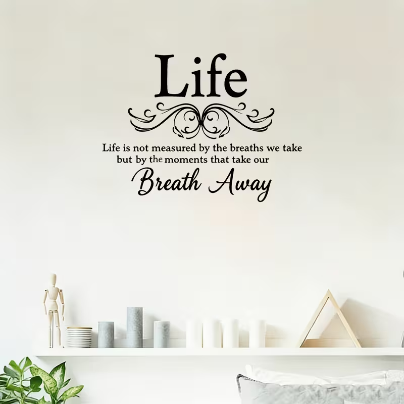 Home Decor Vinyl Flooring - Elegant Inspirational Quote Wall Decal, Self-Adhesive