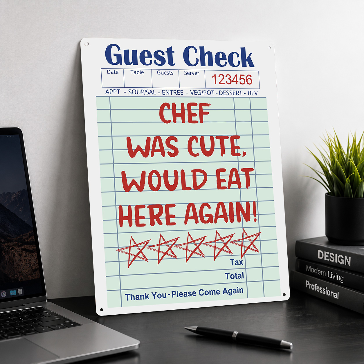 Funny Restaurant Guest Check R - Review Home Decor recension och pris