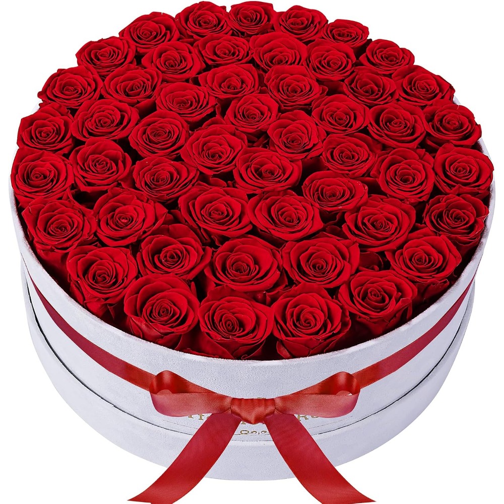 50 Velvet Box Roses, Preserved - Home Decor Tulip recension och pris