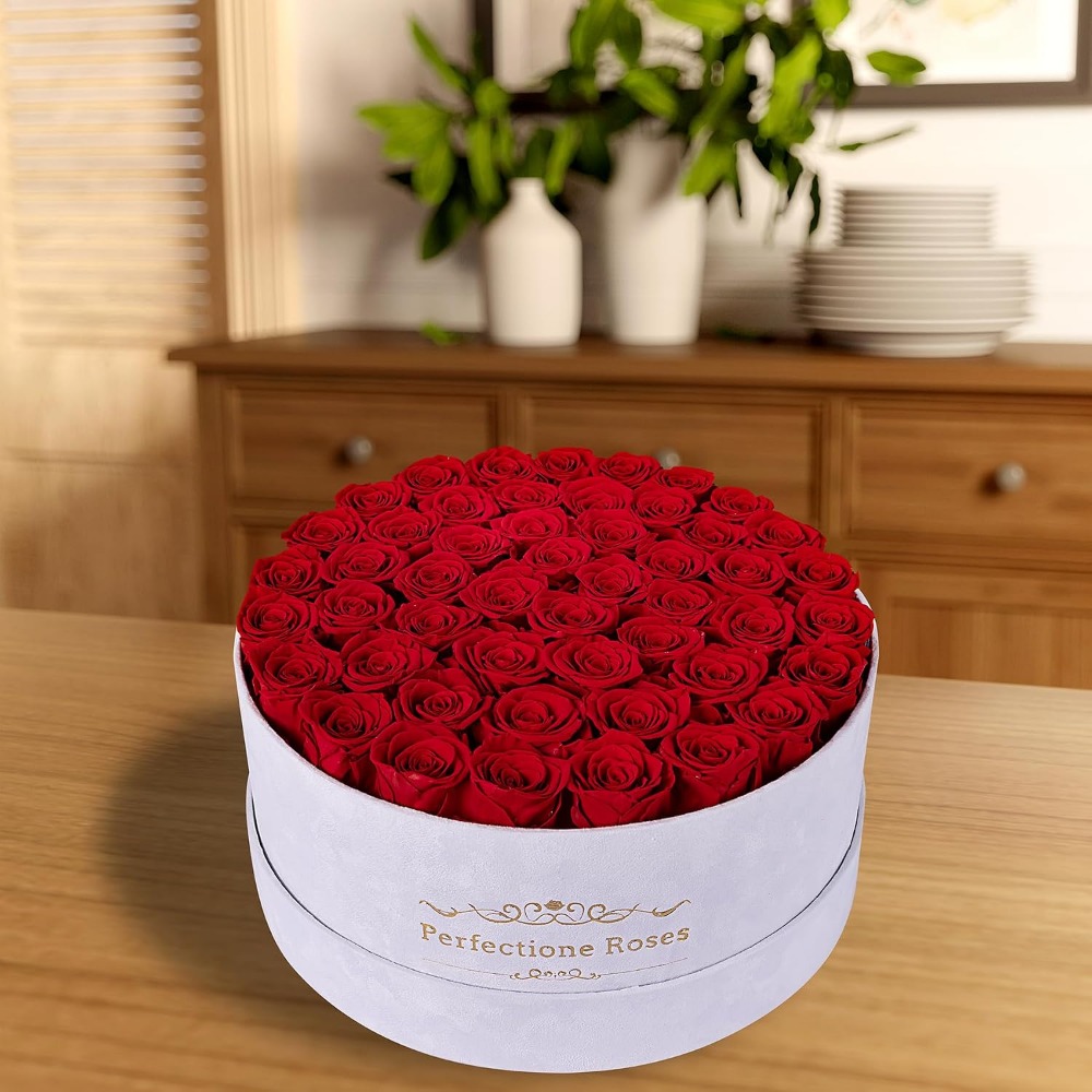 50 Velvet Box Roses, Preserved - Home Decor Tulip recension och pris