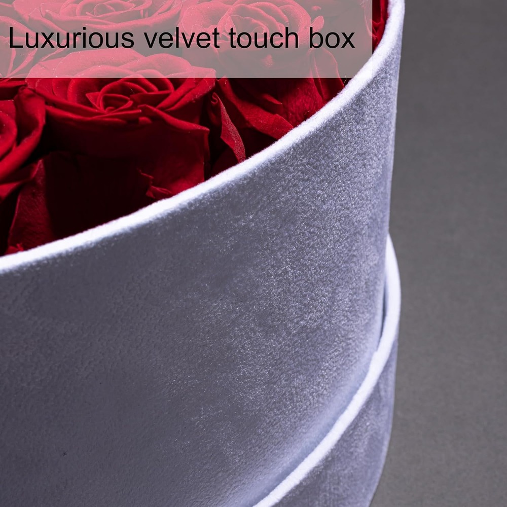 50 Velvet Box Roses, Preserved - Home Decor Tulip recension och pris