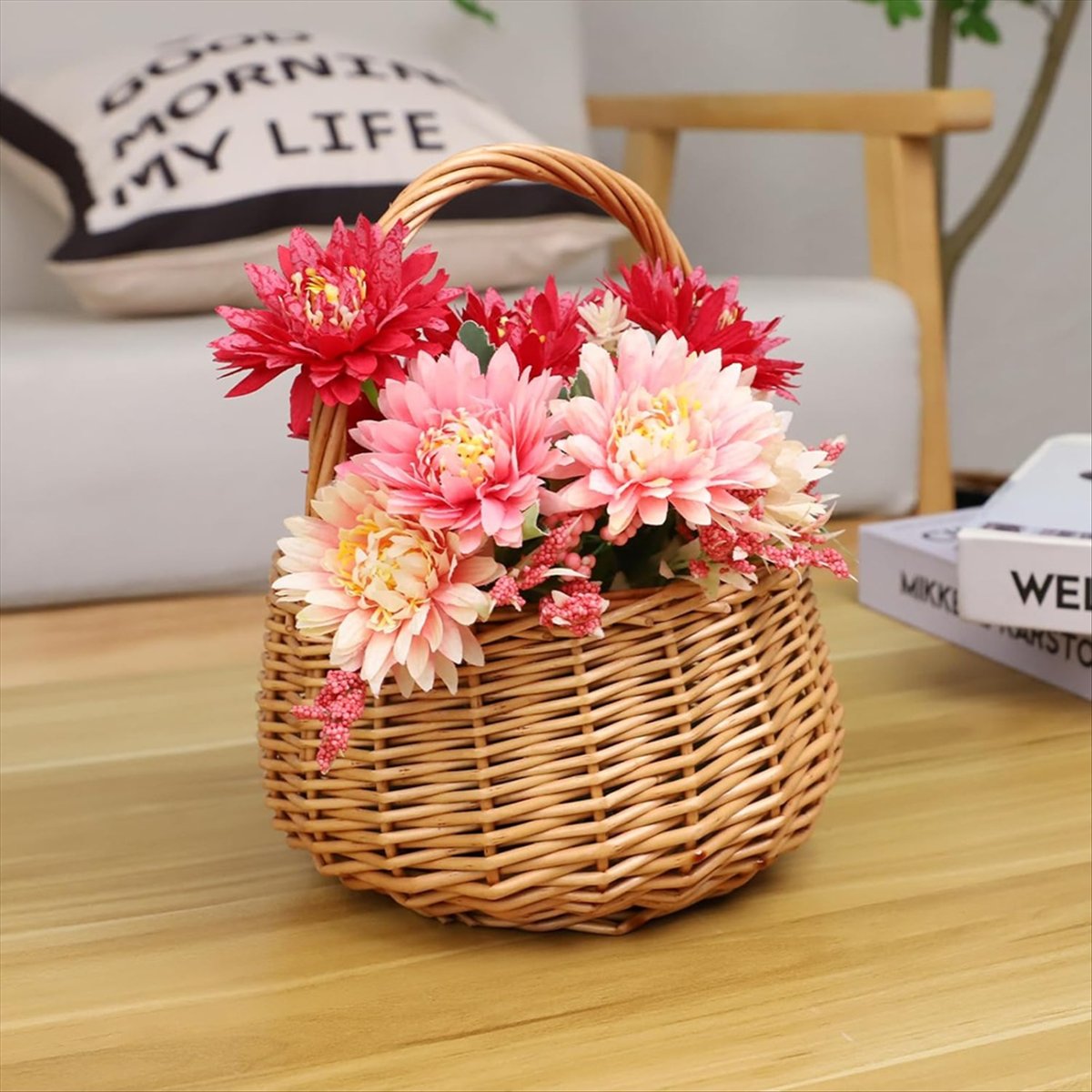 Wicker Picnic Basket with Hand - Home Decor Garden recension och pris