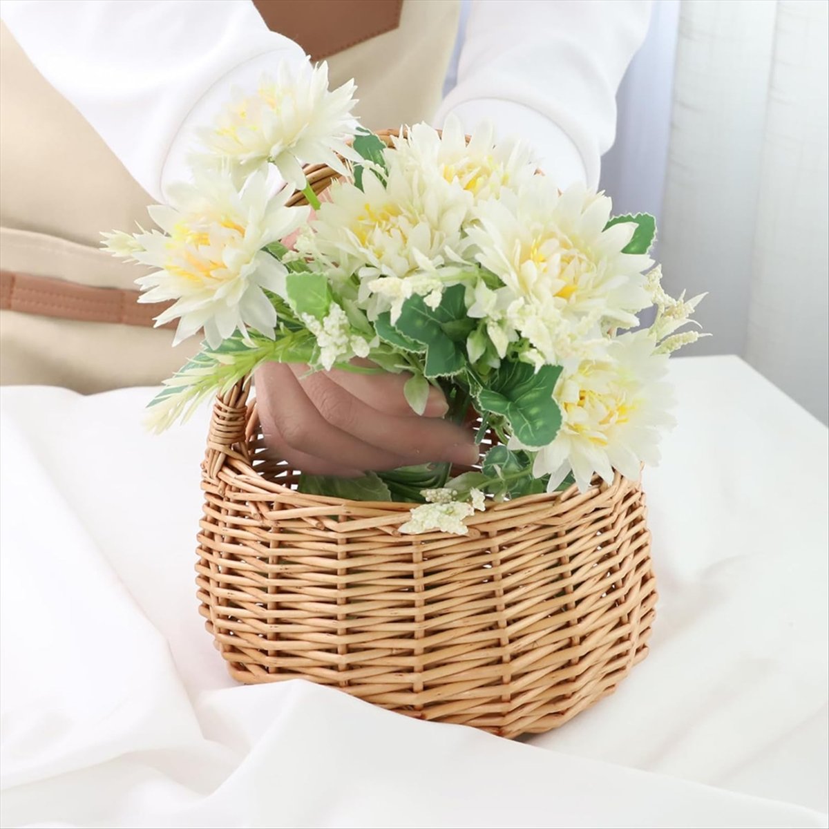 Wicker Picnic Basket with Hand - Home Decor Garden recension och pris