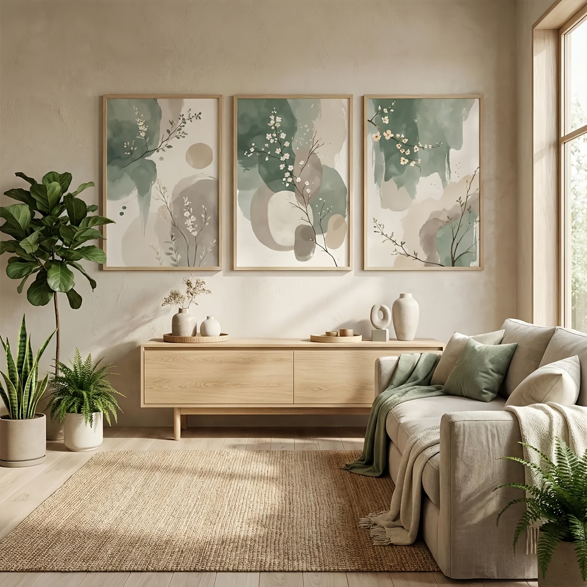3pcs Japanese-Style Plant Canv - Home Decor Youtube recension och pris