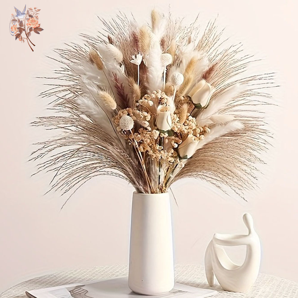 80Pcs Artificial Dried Flowers - Pampas Grass Decor recension och pris
