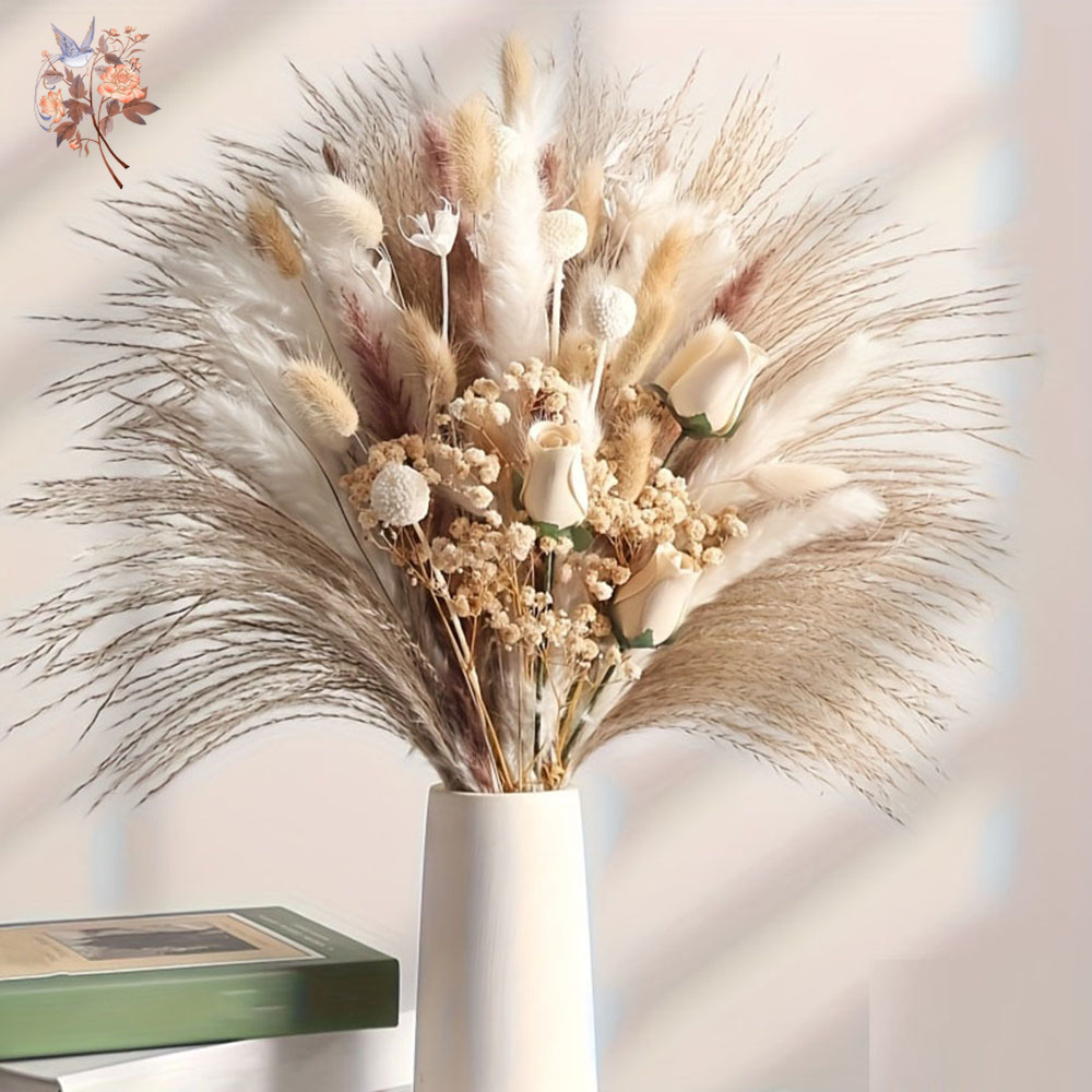 80Pcs Artificial Dried Flowers - Pampas Grass Decor recension och pris