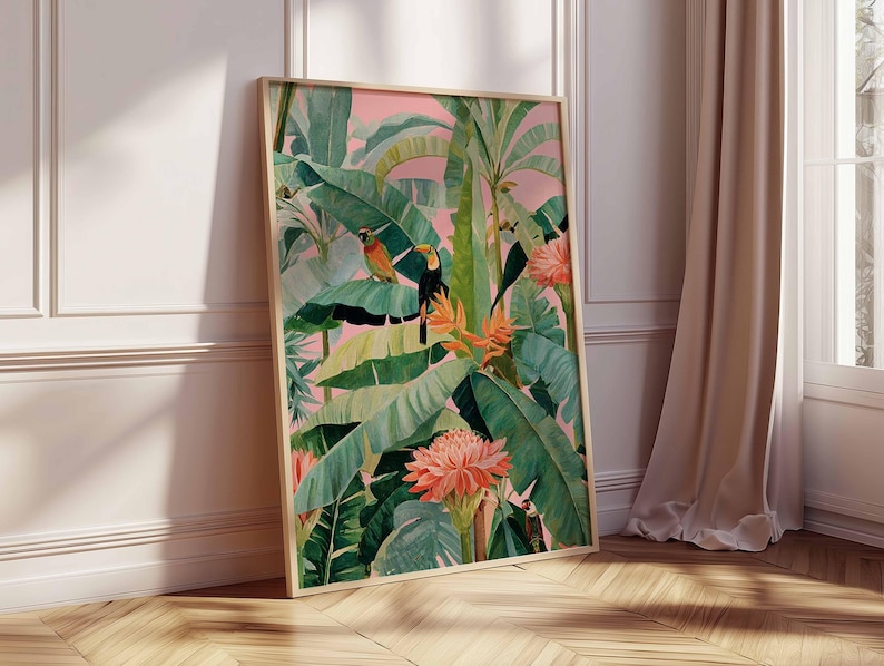 1pc Retro Tropical Canvas Post - Home Decor Youtube recension och pris