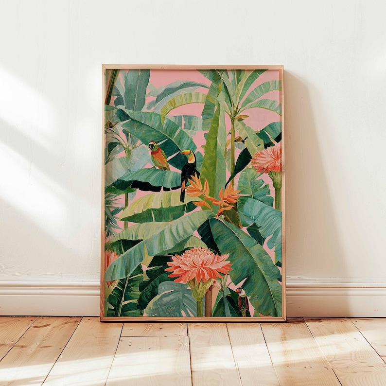 1pc Retro Tropical Canvas Post - Home Decor Youtube recension och pris