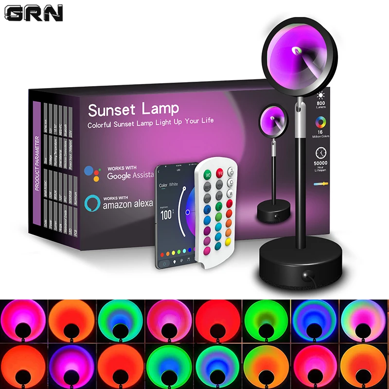 Smart LED Sunset Lamp Colorful - Home Decor App Free recension och pris