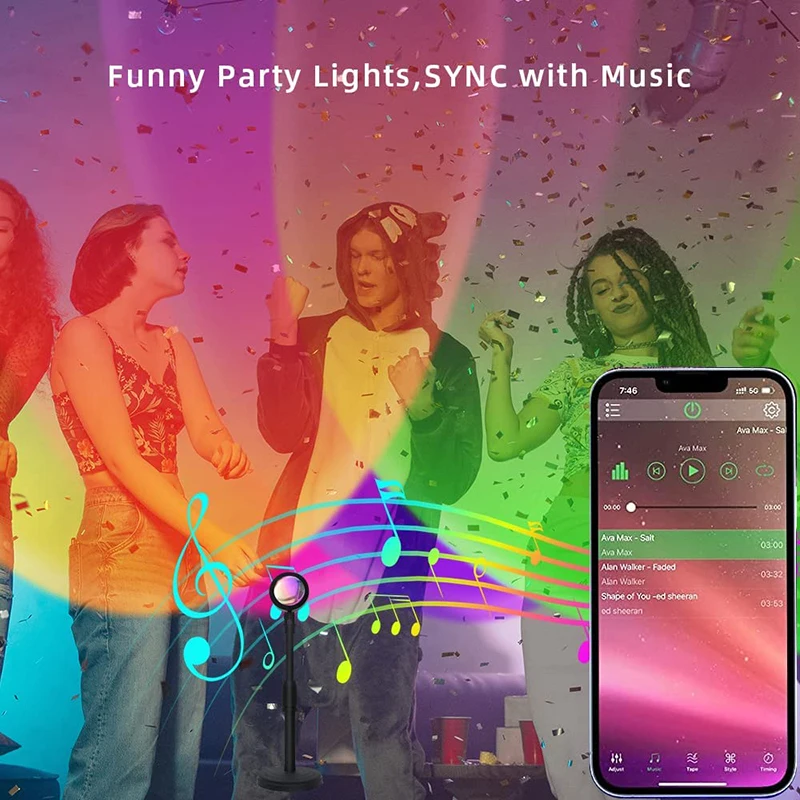Smart LED Sunset Lamp Colorful - Home Decor App Free recension och pris