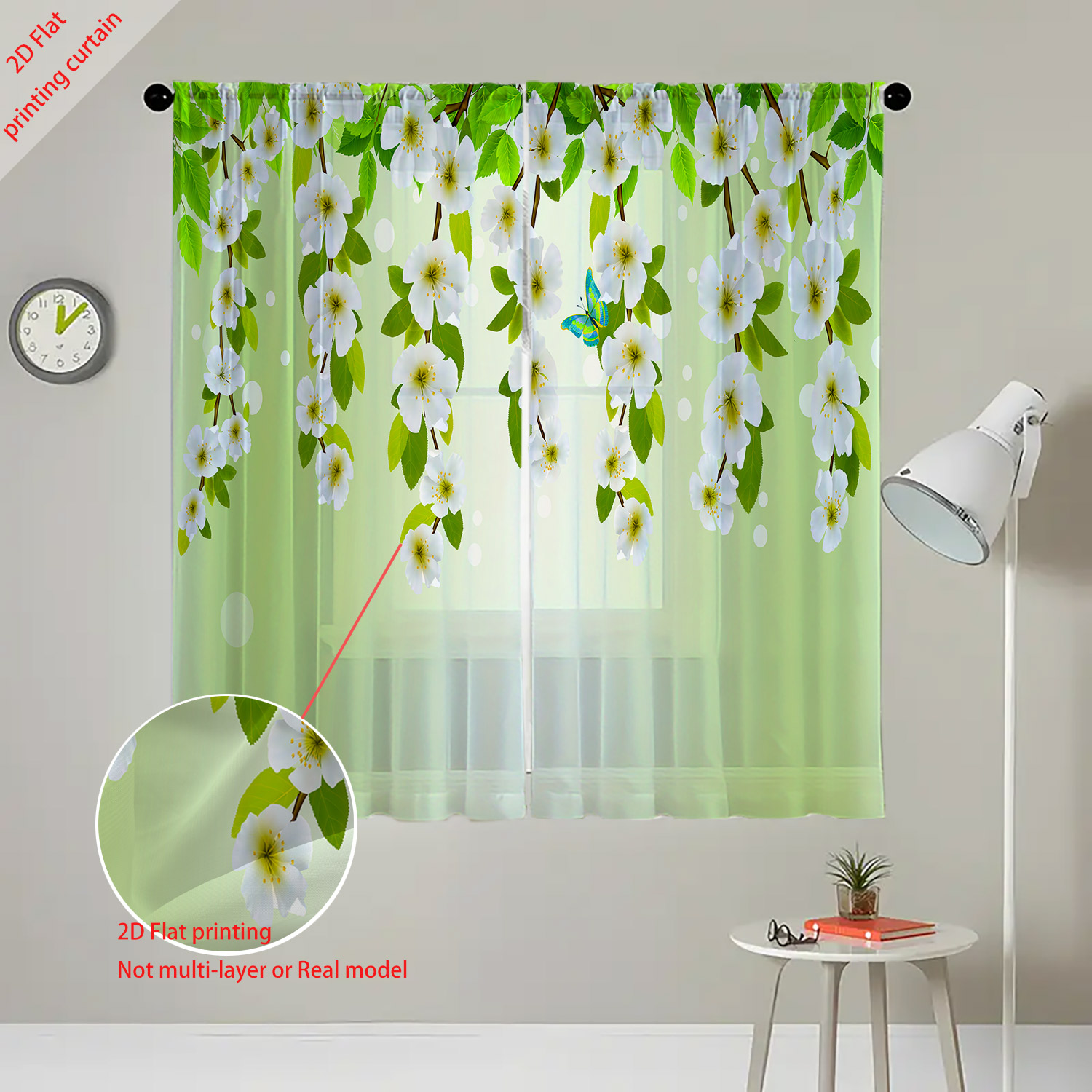 Printed transparent gauze curt - Home Decor Youtube recension och pris