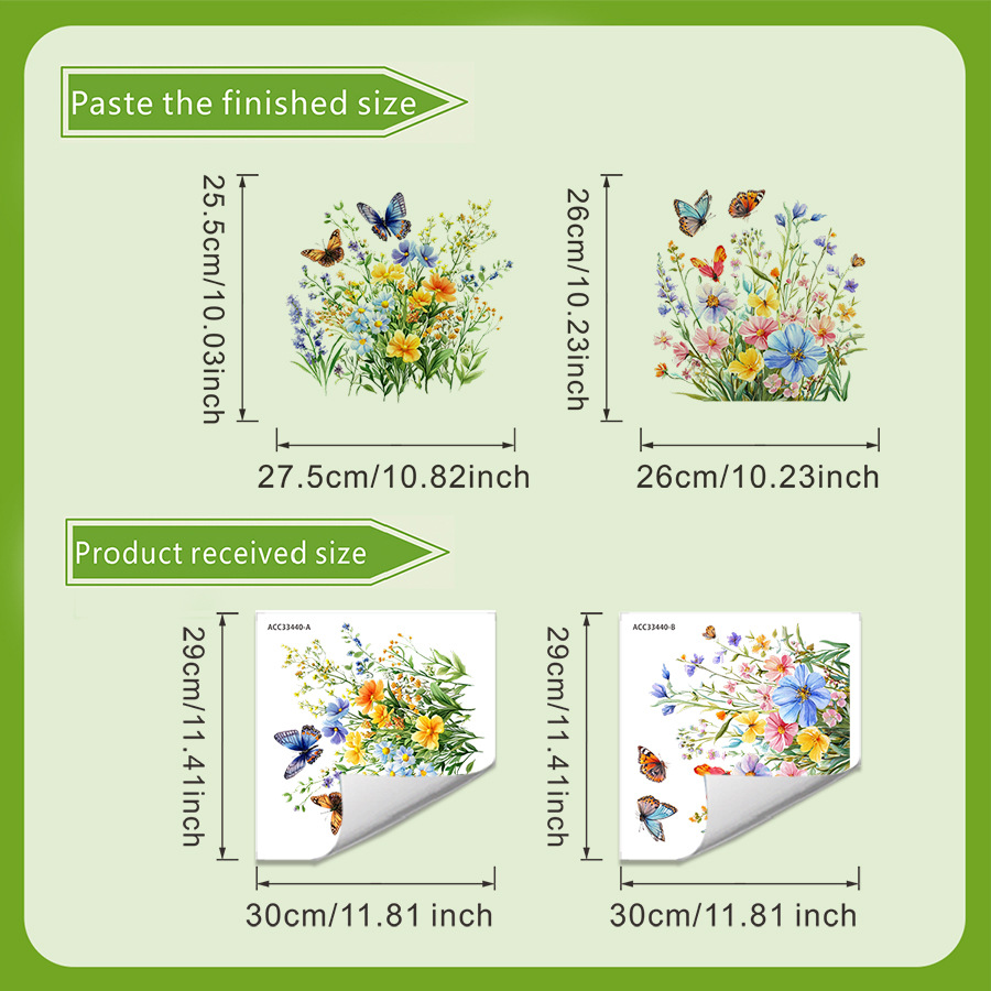 2PCS Fresh Flower & Butterfly  - Home Decor Vinyl Flooring recension och pris
