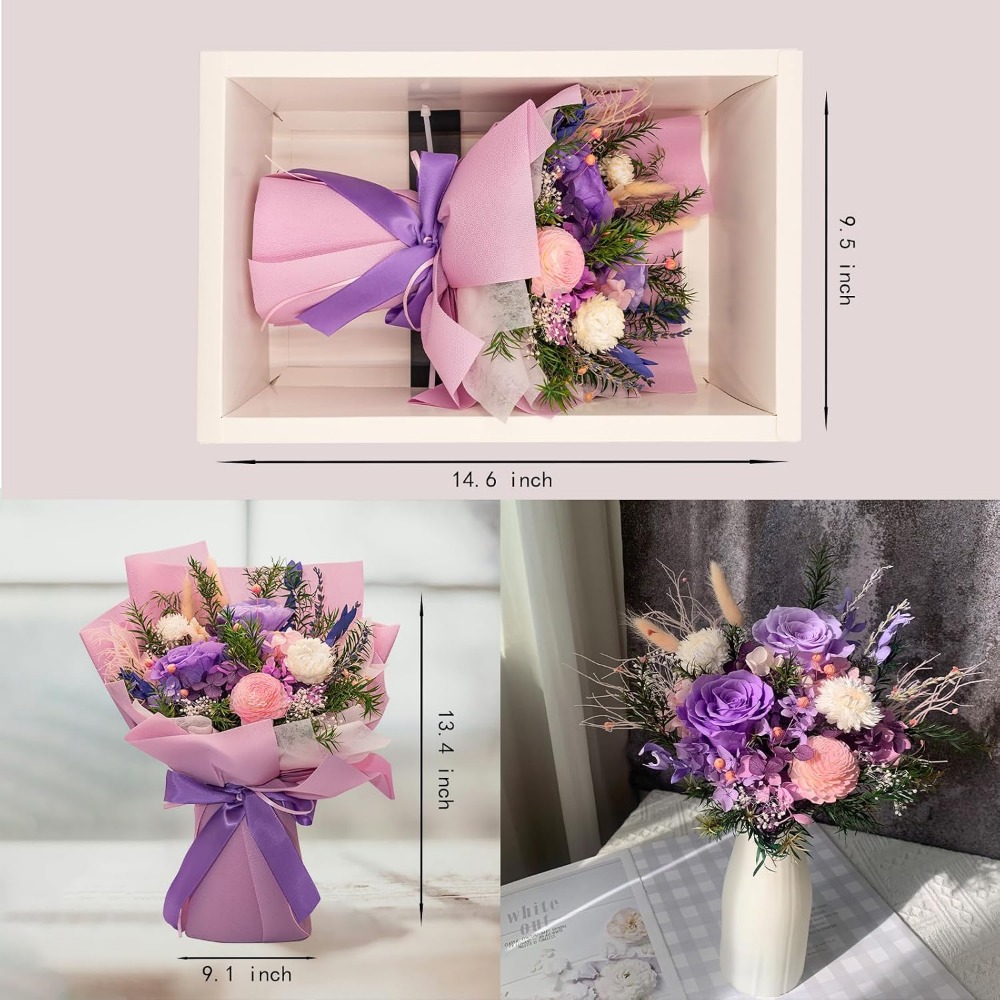 Romantic Preserved Rose Bouque - Home Decor Tulip recension och pris