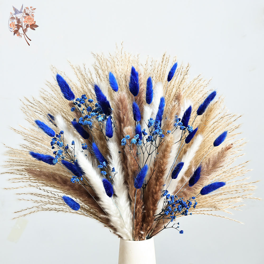 70 Stem Blue Fluffly Rabbit Ta - Pampas Grass Decor recension och pris