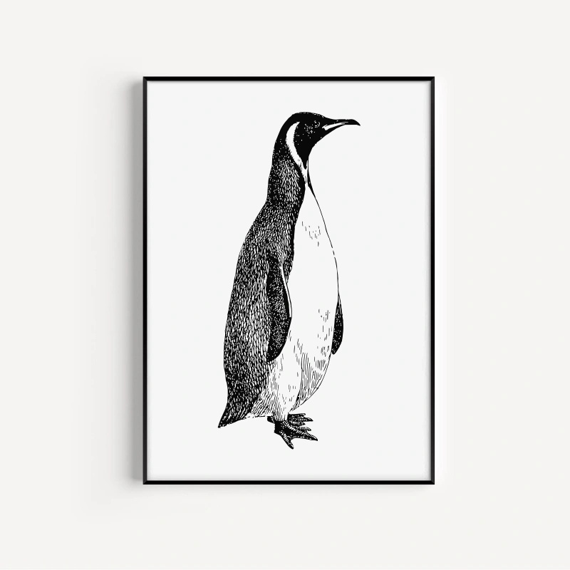Penguin Pop Art Print Minimal  - Home Decor Design Ideas recension och pris
