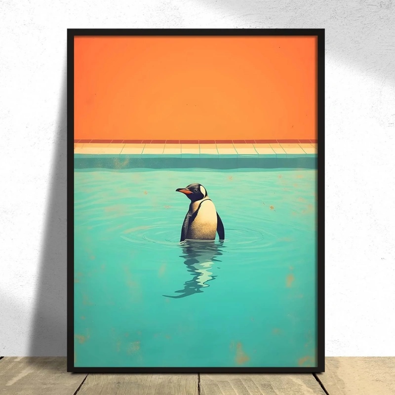 Penguin Pop Art Print Minimal  - Home Decor Design Ideas recension och pris