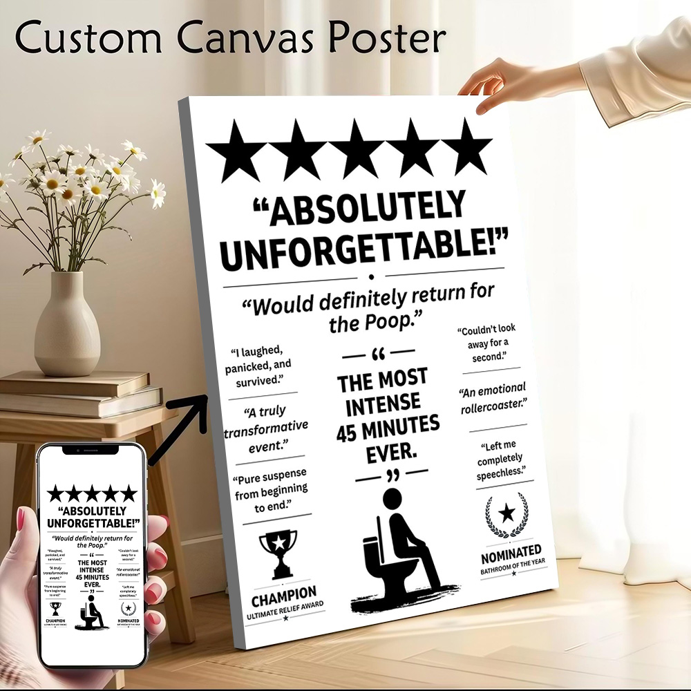 Funny Bathroom Review Printed  - Review Home Decor recension och pris