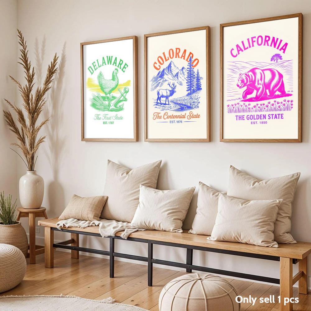 Animal Us States Art Design Po - Home Decor Design Ideas recension och pris