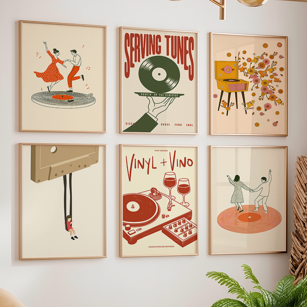1pc Vintage Music Canvas Poste - Home Decor Youtube recension och pris