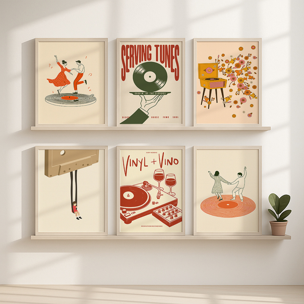 1pc Vintage Music Canvas Poste - Home Decor Youtube recension och pris