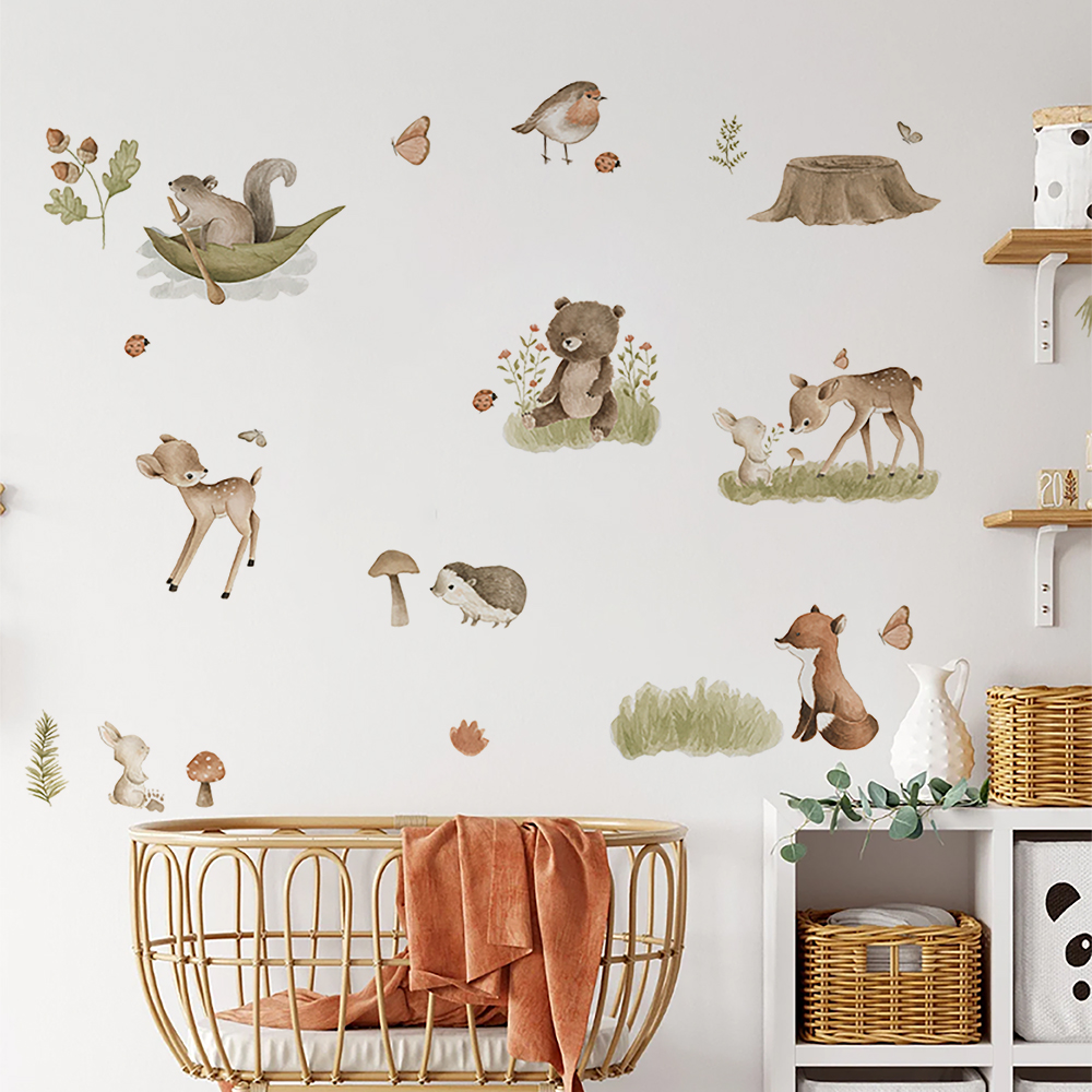 Nordic Forest Cartoon Wall Sti - Home Decor Vinyl Flooring recension och pris