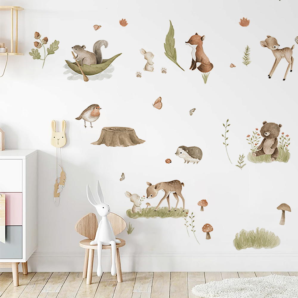 Nordic Forest Cartoon Wall Sti - Home Decor Vinyl Flooring recension och pris