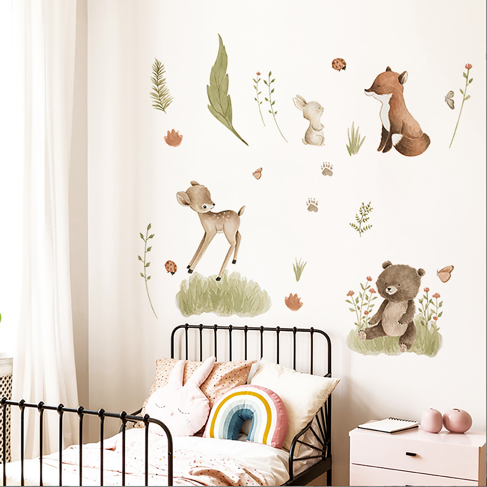Nordic Forest Cartoon Wall Sti - Home Decor Vinyl Flooring recension och pris