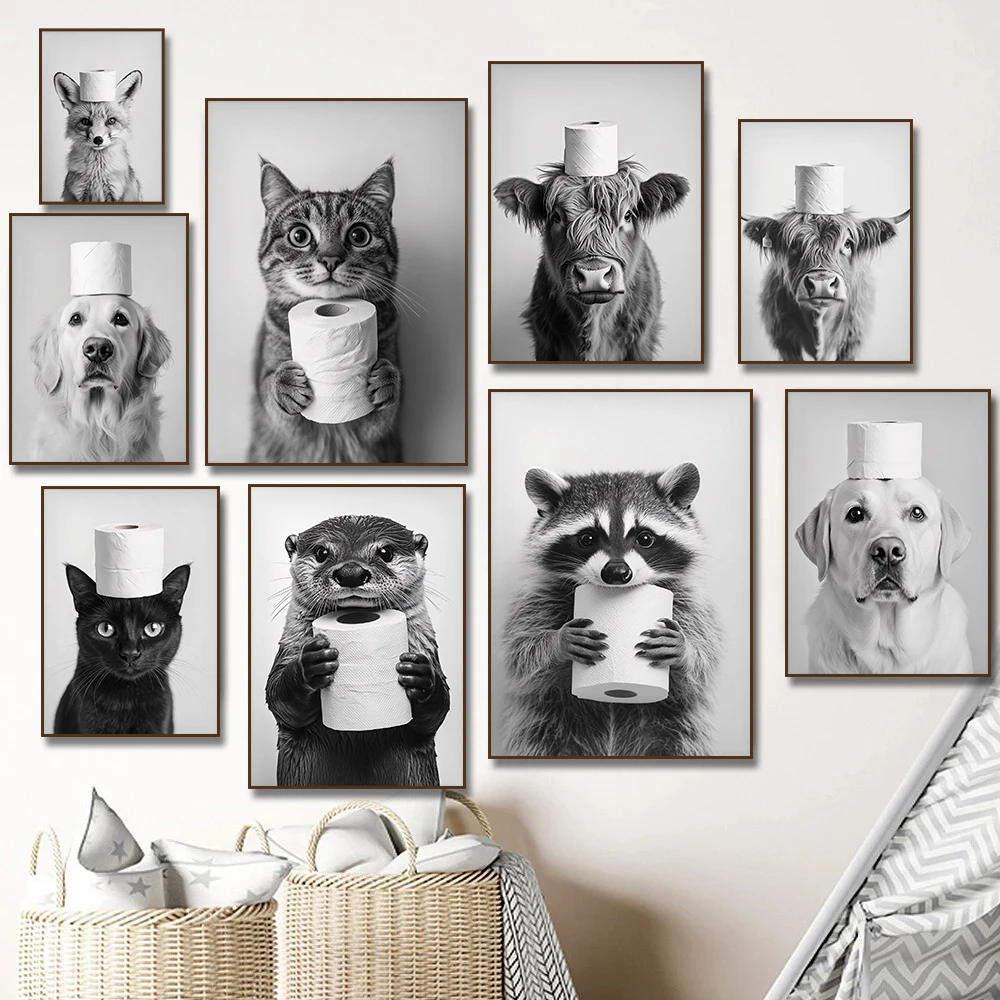 Highland Cow Otter Cat  Raccoo - Home Decor Scrap recension och pris