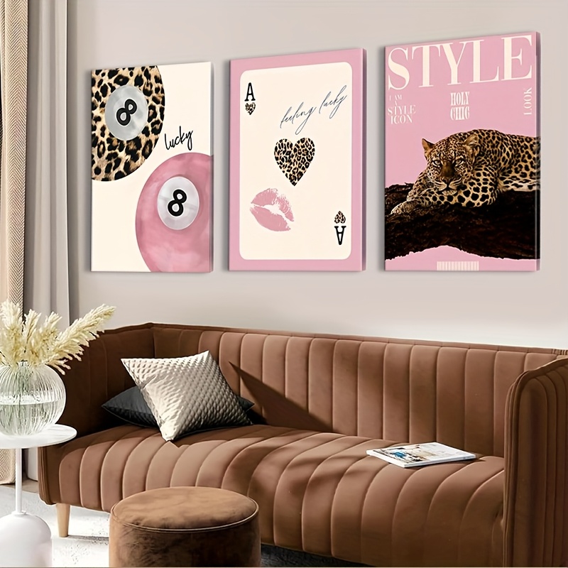 3pcs Leopard Cheetah Canvas Wa - Home Decor Youtube recension och pris