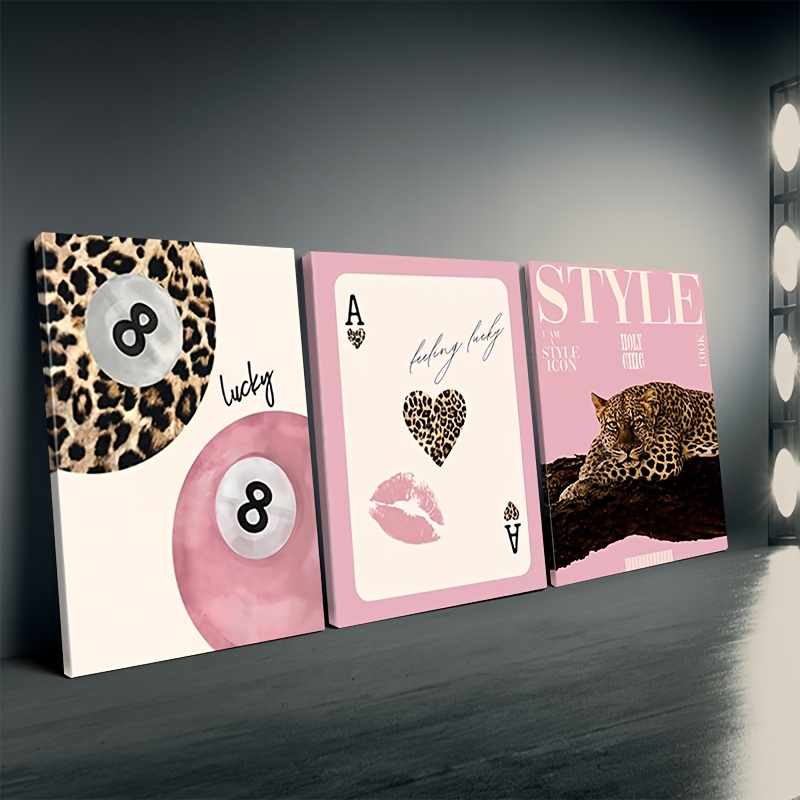 3pcs Leopard Cheetah Canvas Wa - Home Decor Youtube recension och pris