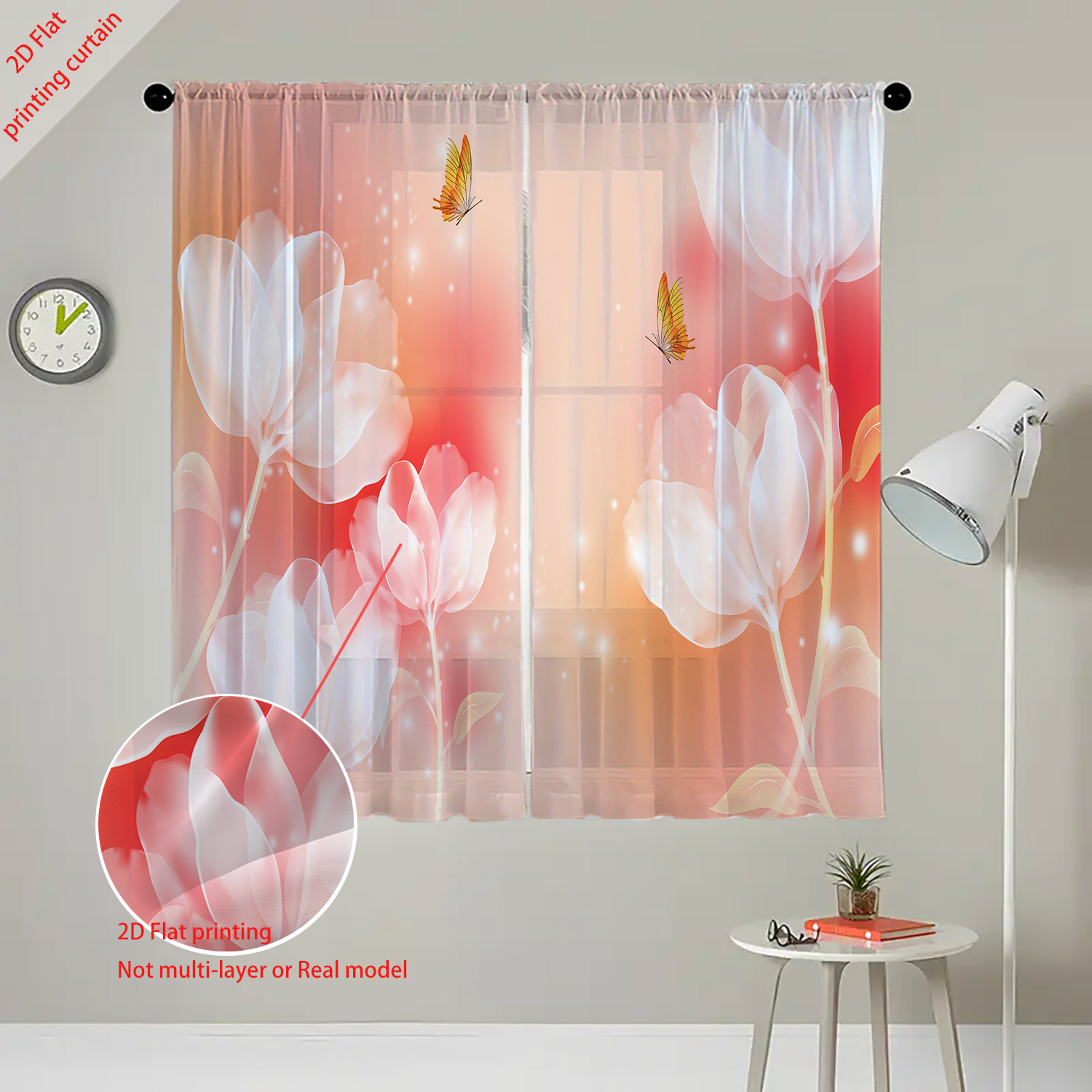 Purple Flower Printed Transpar - Home Decor Youtube recension och pris