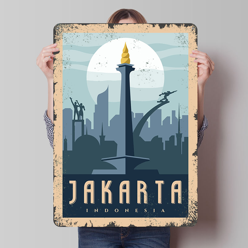 Jakarta Indonesia Travel Metal - Home Decor Jakarta recension och pris