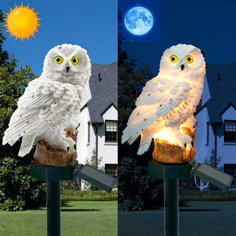 Solar Owl Statue Garden Light  - Home Decor Garden recension och pris