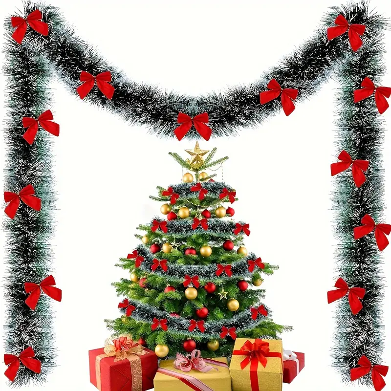 Christmas Bow Tinsel Ribbons G - Home Decor Scrap recension och pris