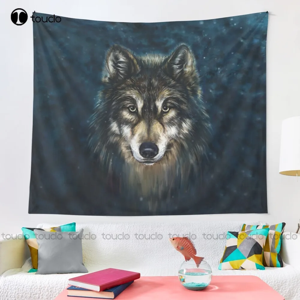 Artistic Wolf Face Tapestry Ta - Home Decor Website recension och pris