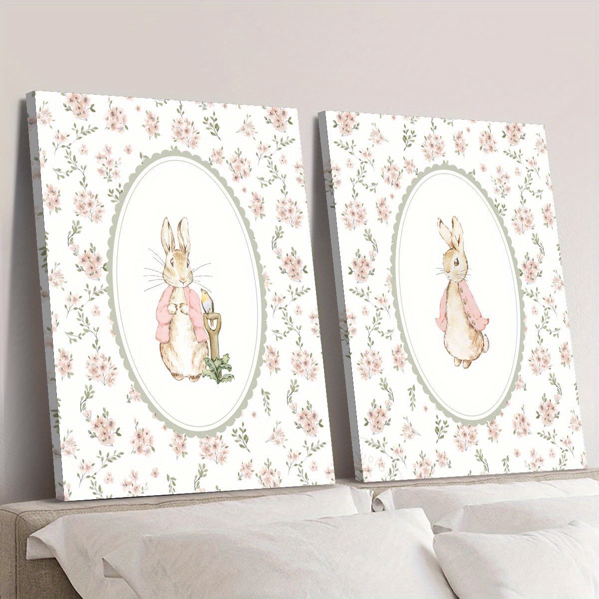 2pcs Retro Easter Rabbit Canva - Home Decor Youtube recension och pris