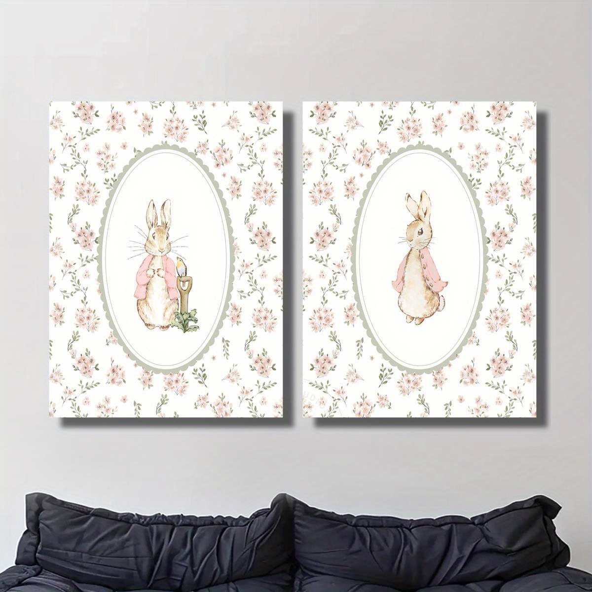 2pcs Retro Easter Rabbit Canva - Home Decor Youtube recension och pris