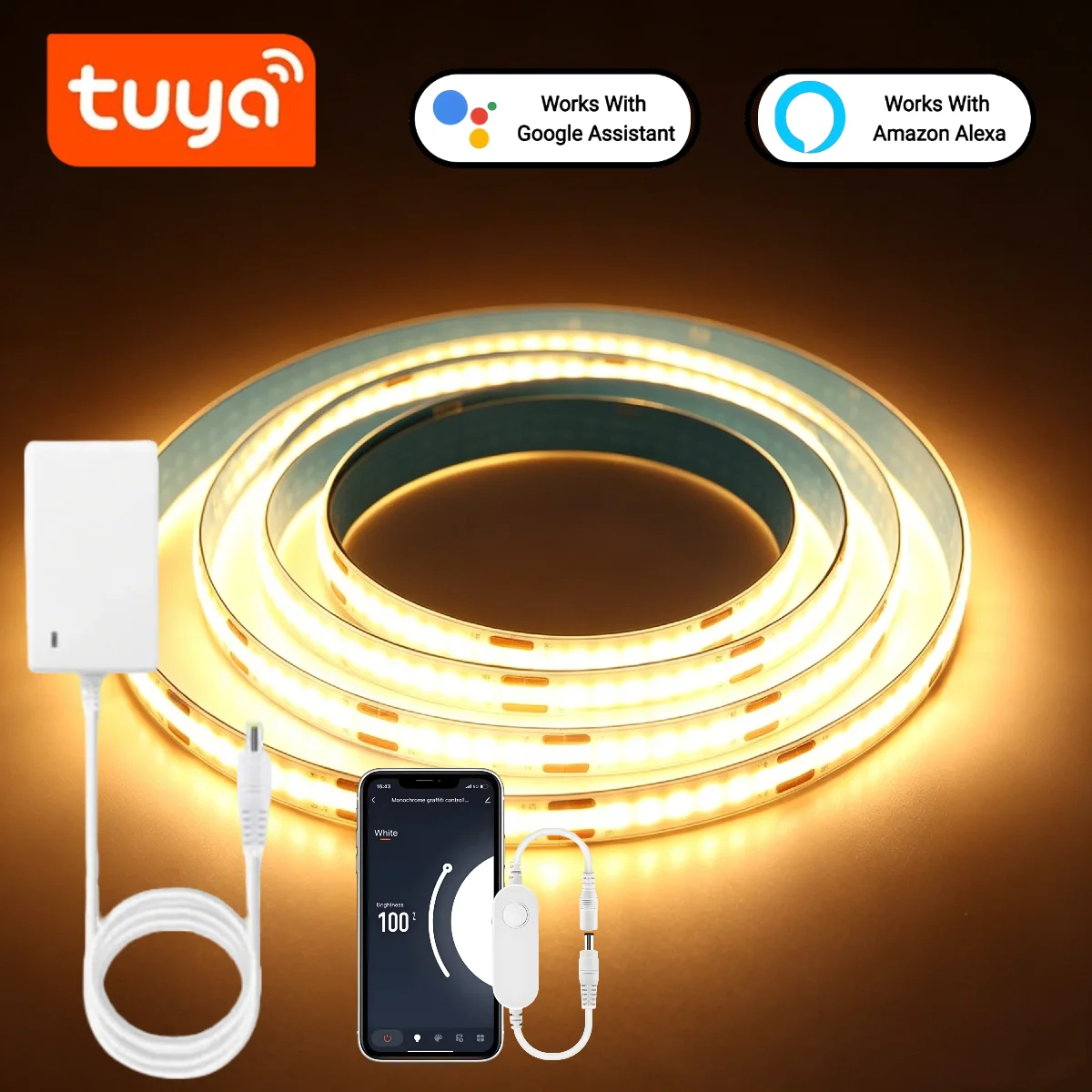 Tuya Smart COB LED Strip Light - Home Decor App Free recension och pris