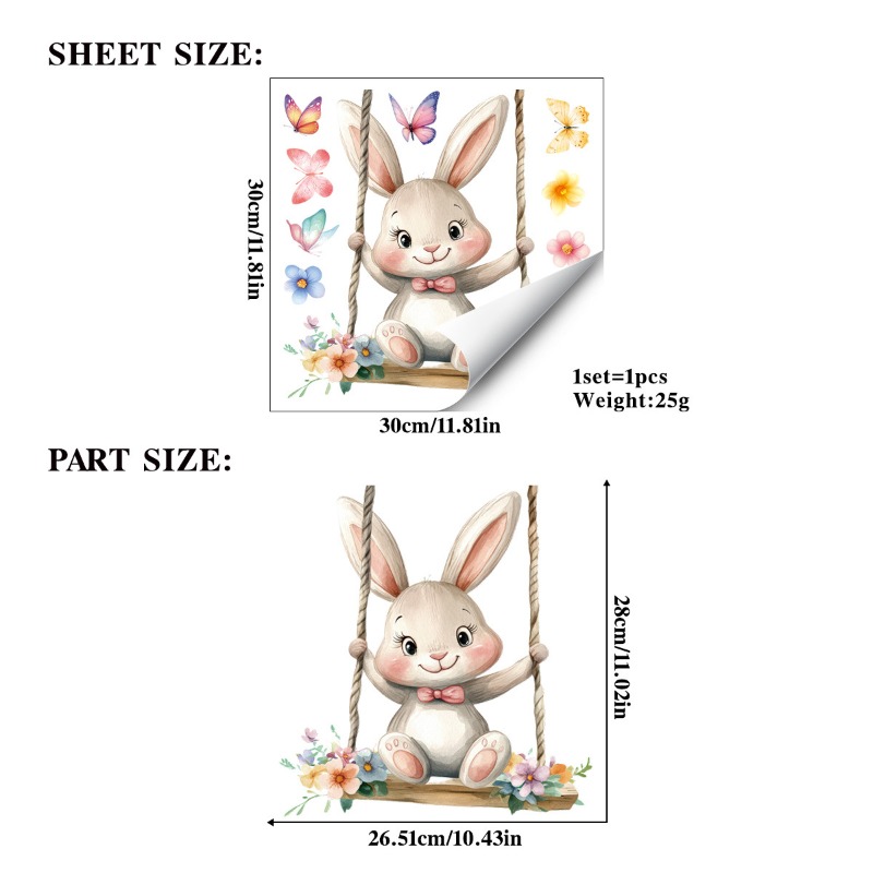 Easter Swing Rabbit Static Win - Home Decor Vinyl Flooring recension och pris