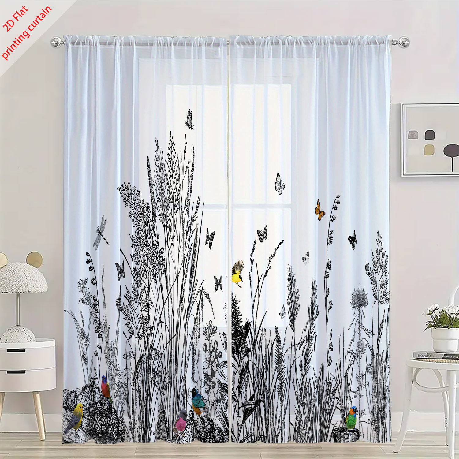 Plant Printed Transparent Scre - Home Decor Youtube recension och pris