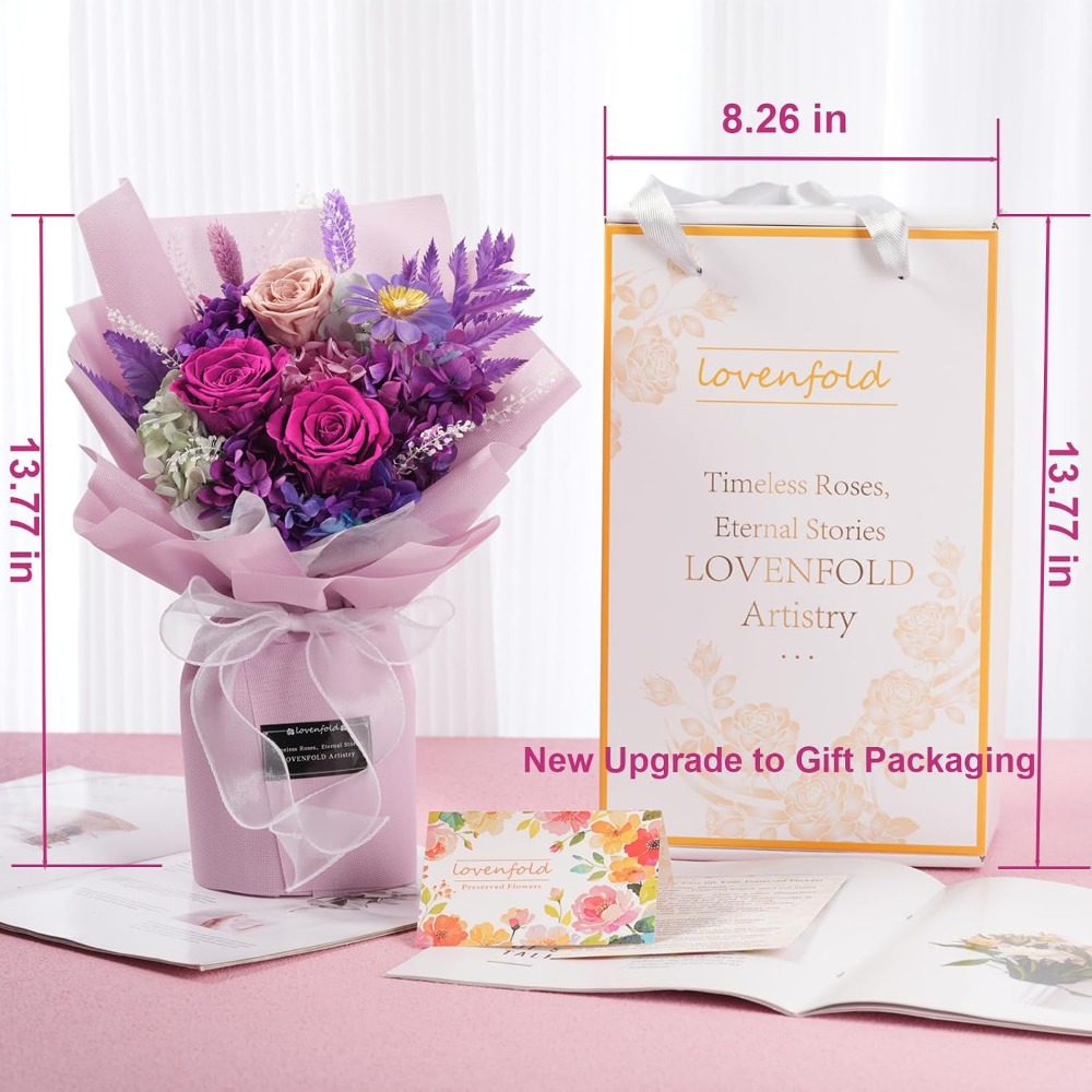 Preserved Purple Rose Bouquets - Home Decor Tulip recension och pris