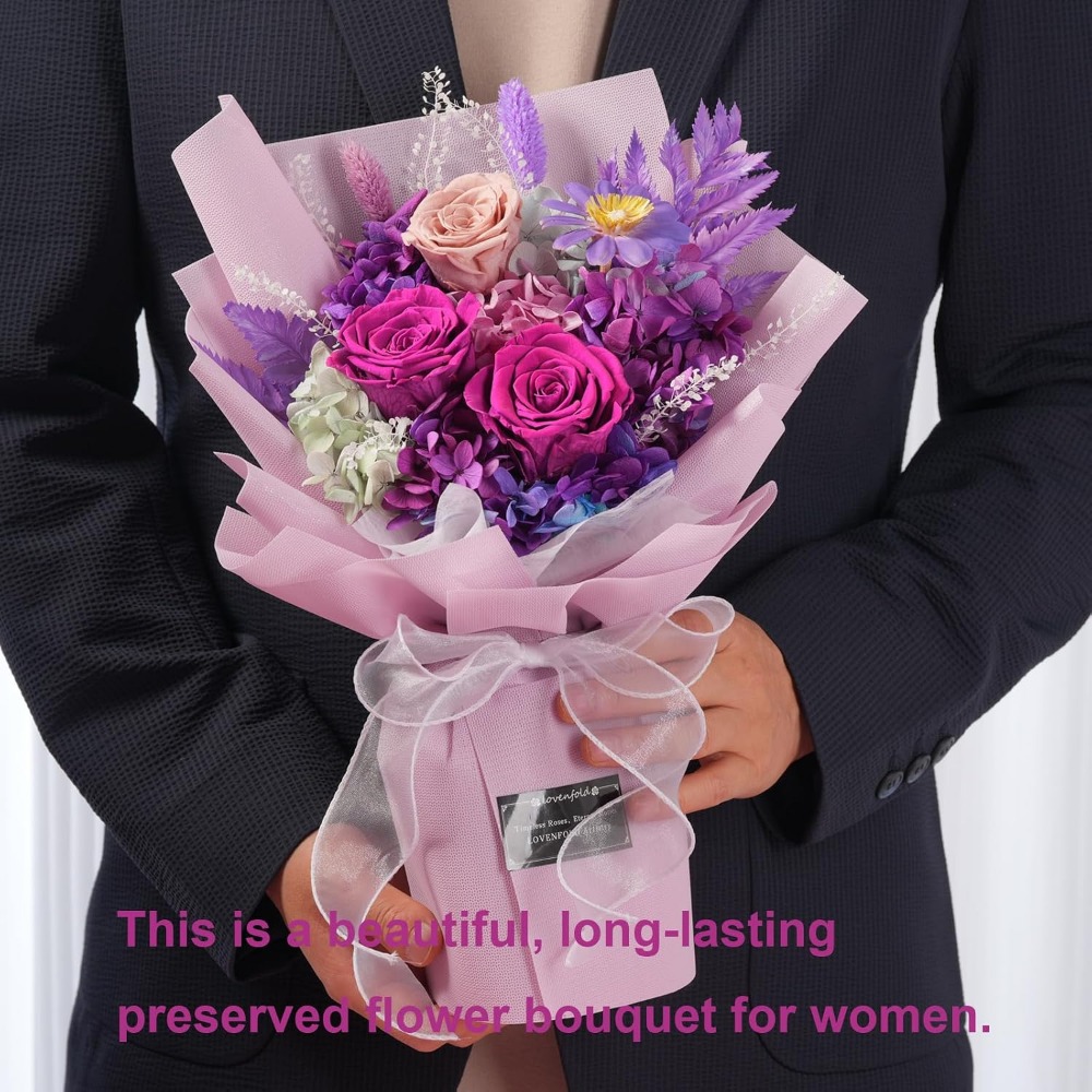 Preserved Purple Rose Bouquets - Home Decor Tulip recension och pris